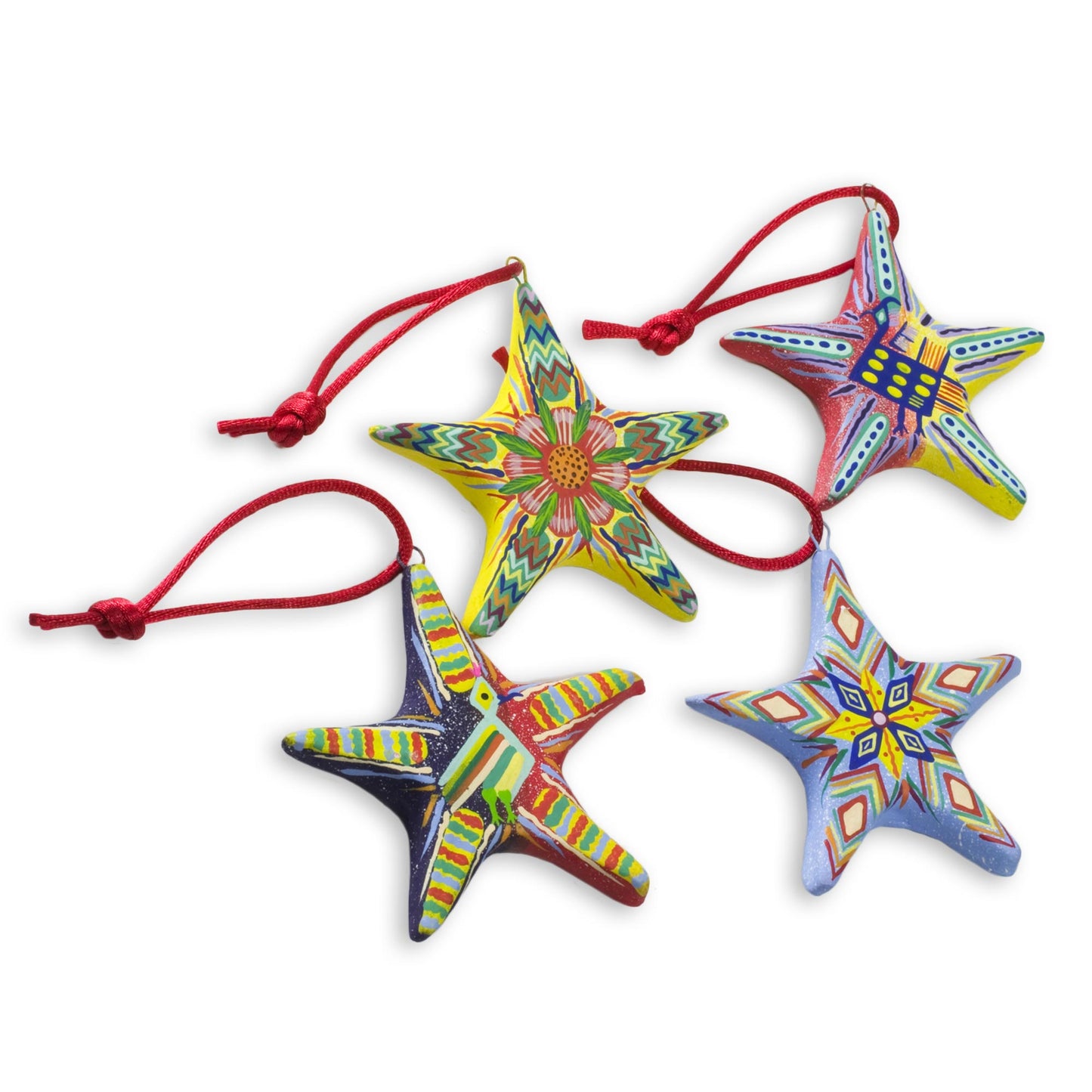 Holiday Stars Ceramic ornaments (Set of 6)