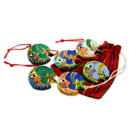 Festive Night Ceramic ornaments (Set of 6)