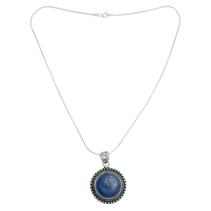 Sky Over Varkala India Jewelry Sterling Silver and Lapis Lazuli Necklace