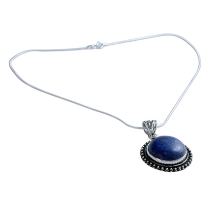 Sky Over Varkala India Jewelry Sterling Silver and Lapis Lazuli Necklace