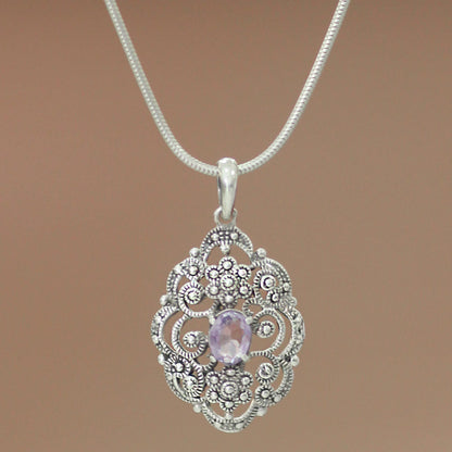 Balinese Romance Amethyst pendant necklace