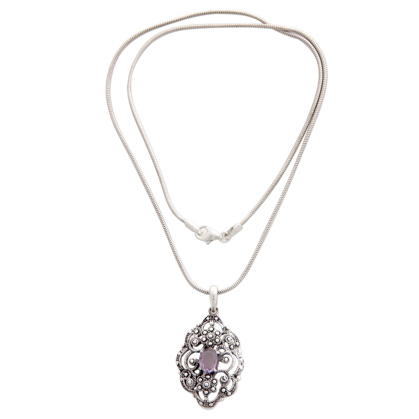Balinese Romance Amethyst pendant necklace
