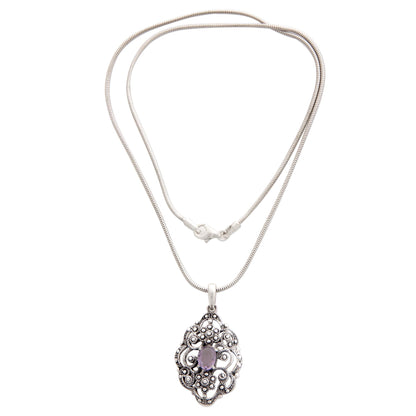 Balinese Romance Amethyst pendant necklace
