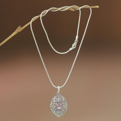 Balinese Romance Amethyst pendant necklace