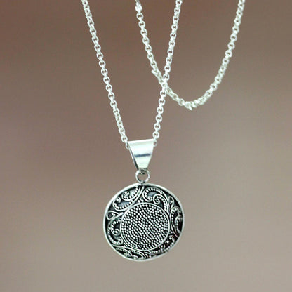 Fern Flower Amulet Sterling silver pendant necklace