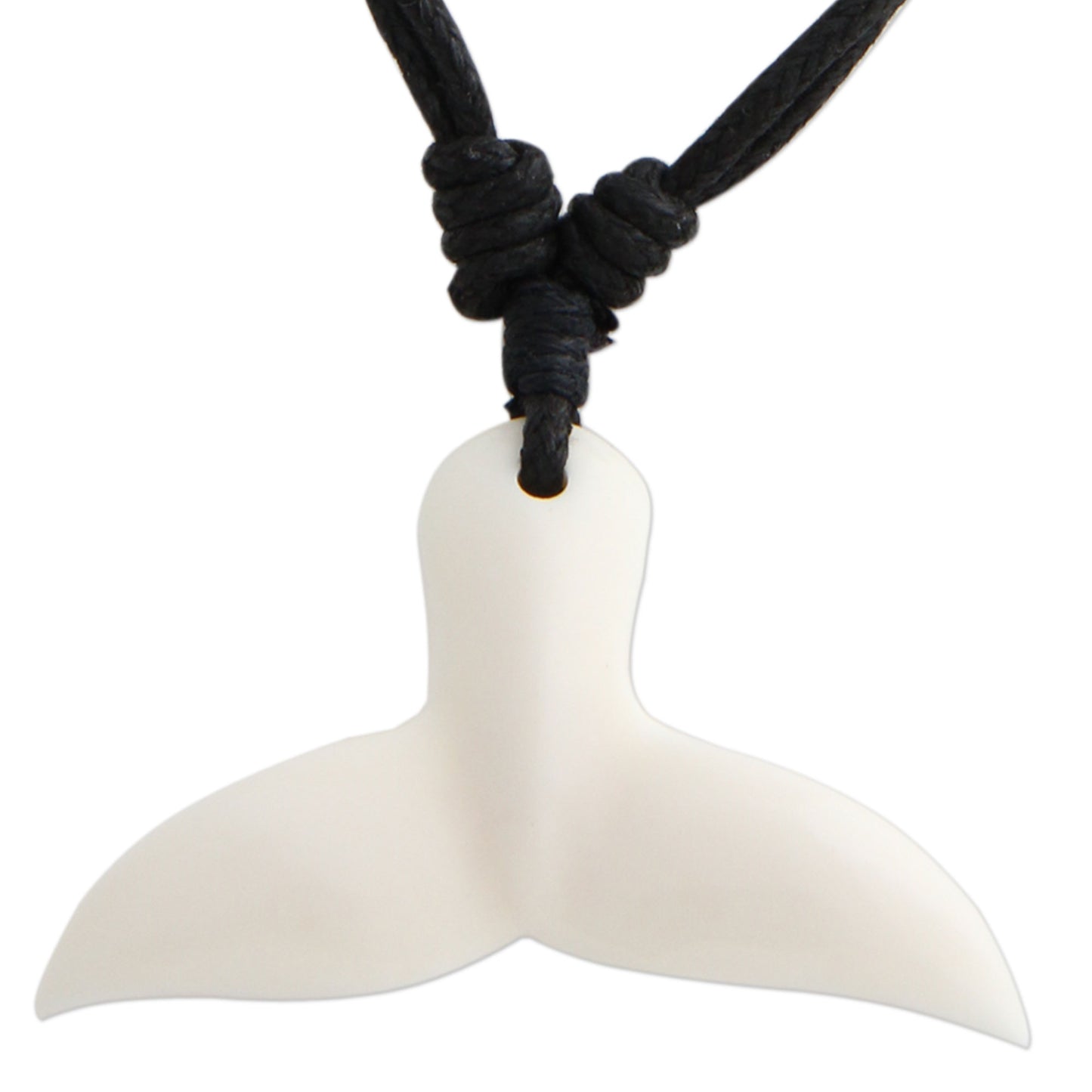 Whale Tail Bone Pendant Necklace