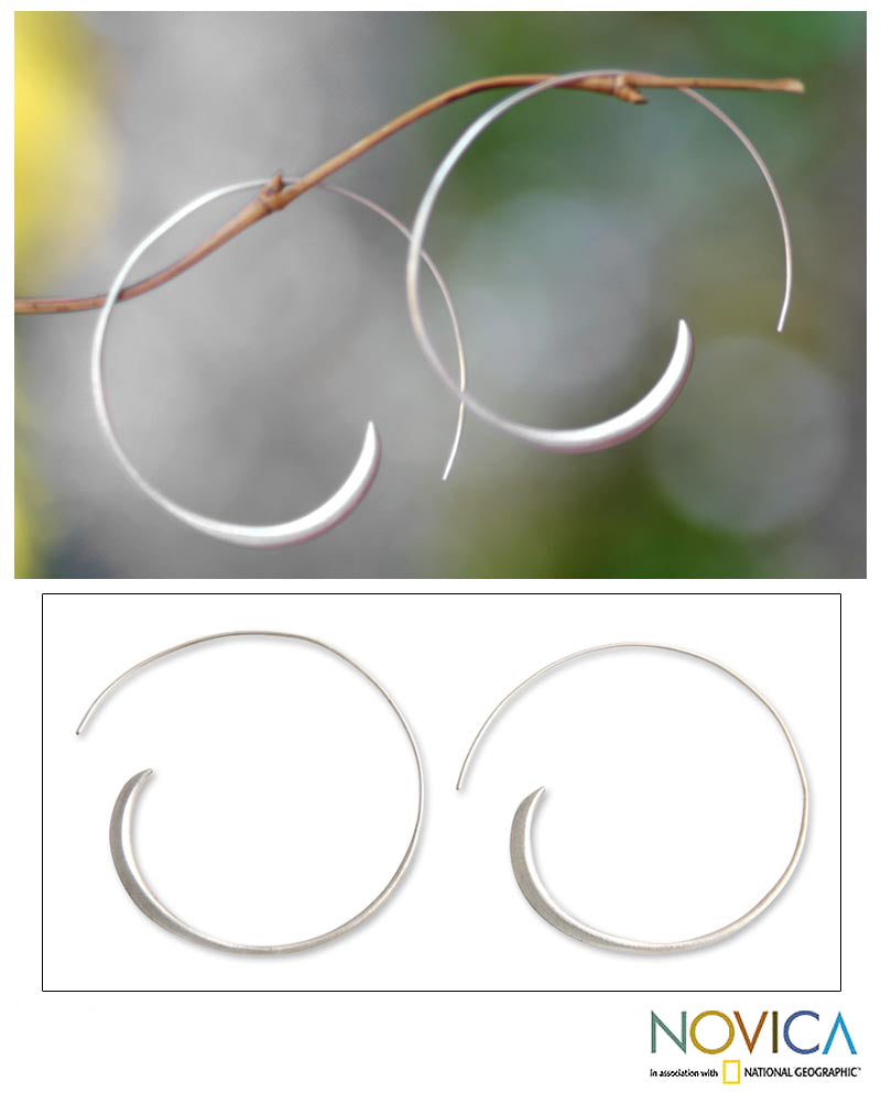 Spin Me Sterling Silver Hoop Earrings