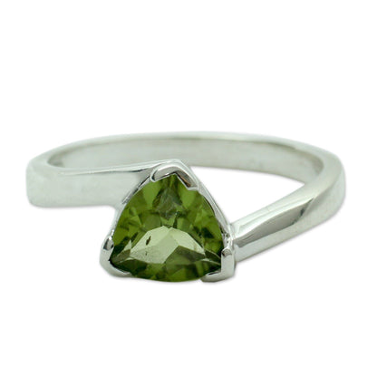 NOVICA - Sterling Silver & Peridot Solitaire Ring