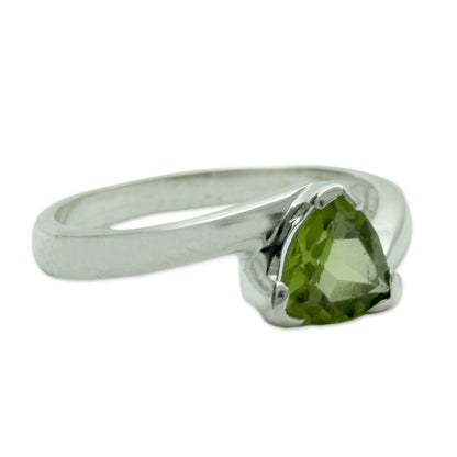 NOVICA - Sterling Silver & Peridot Solitaire Ring