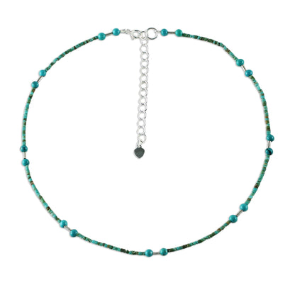 Blue Islands Reconstituted Turquoise Beaded Necklace