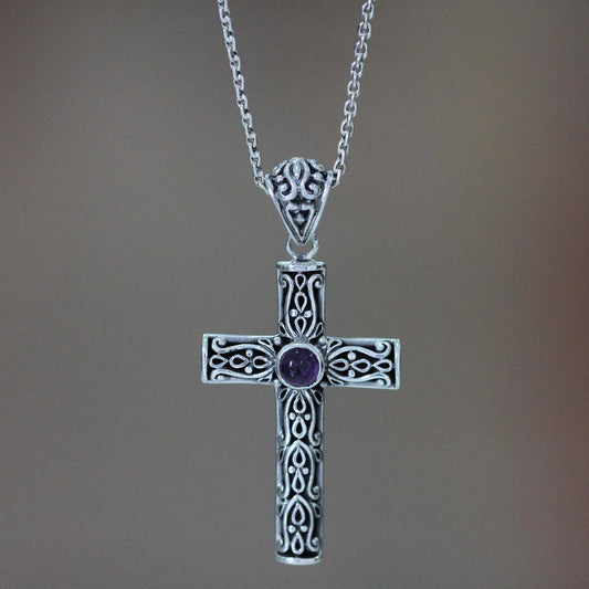 Christian Soul Amethyst cross necklace