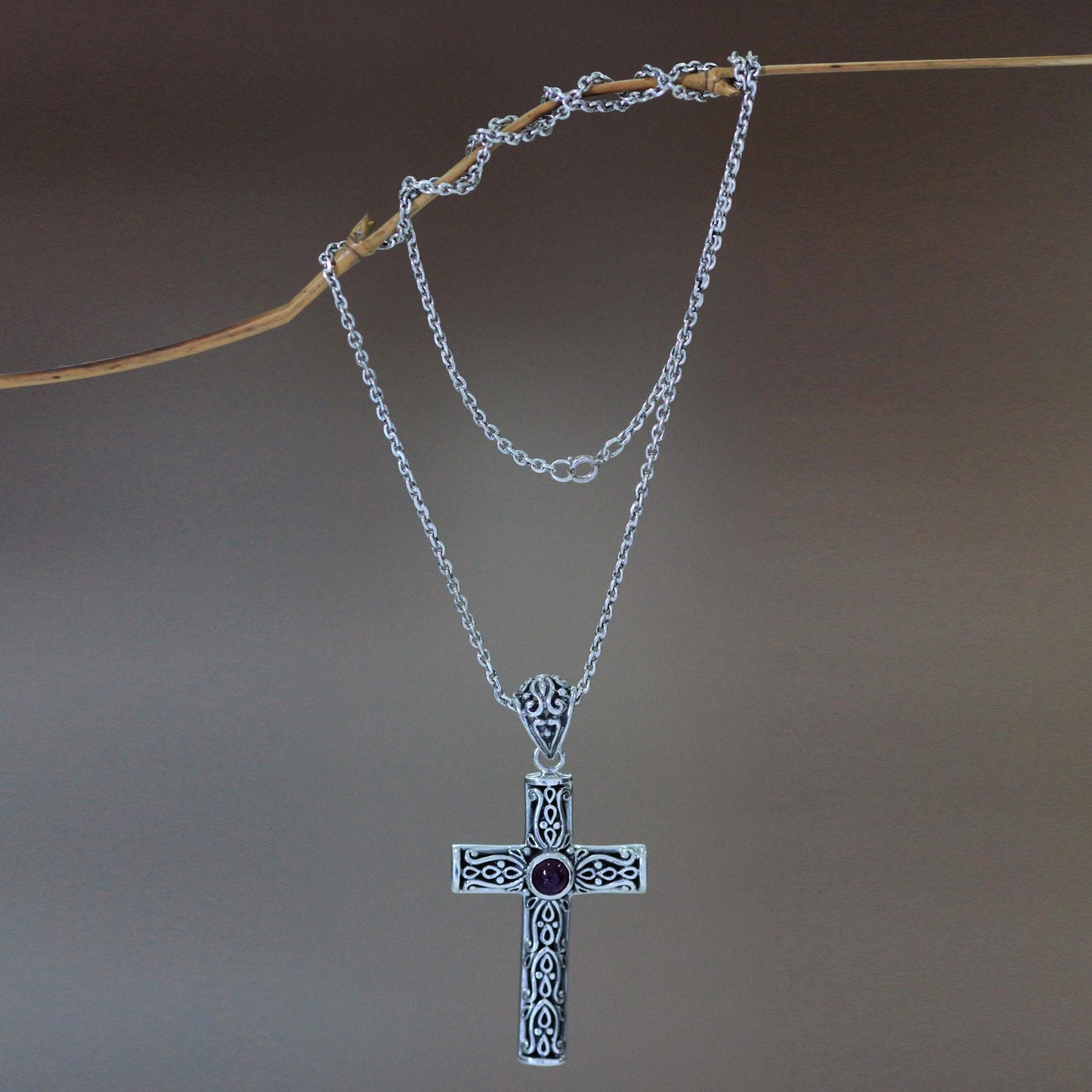 Christian Soul Amethyst cross necklace