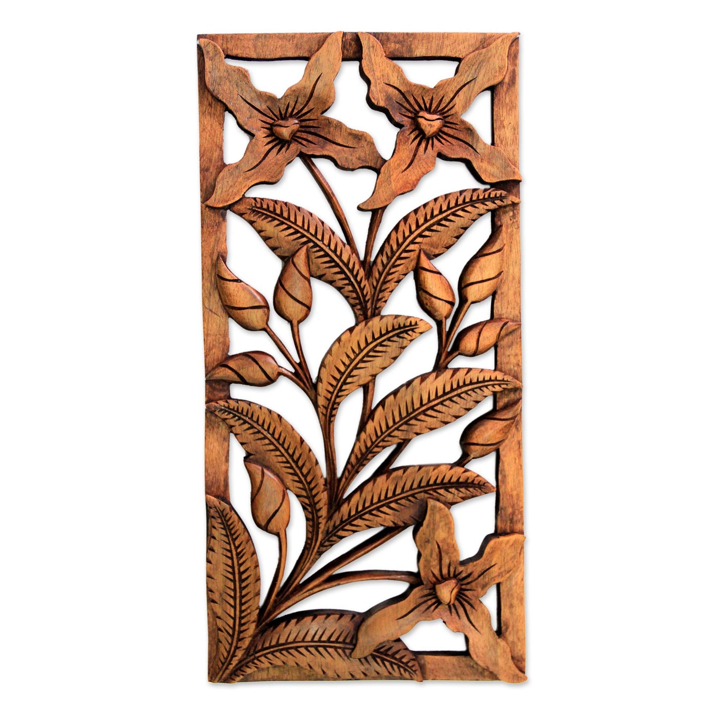 Spirit of the Wild Orchids Floral Wood Relief Panel