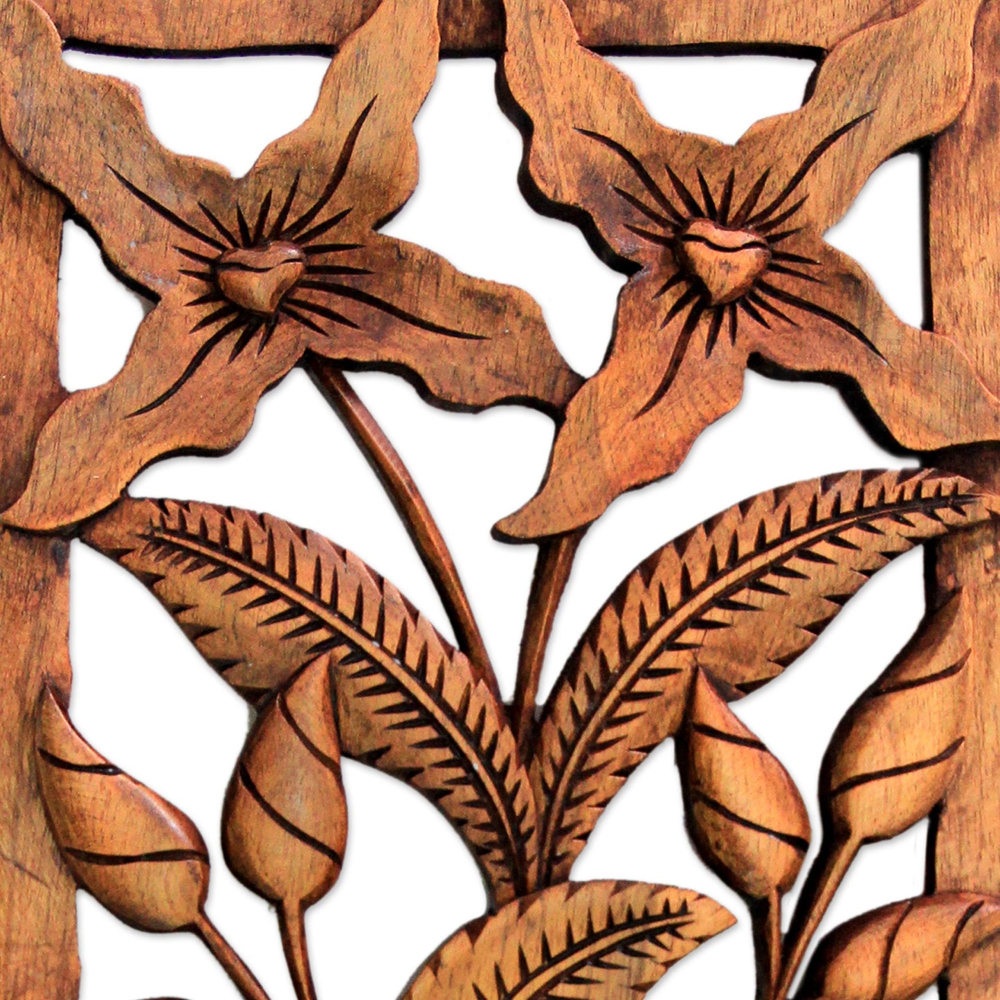 Spirit of the Wild Orchids Floral Wood Relief Panel