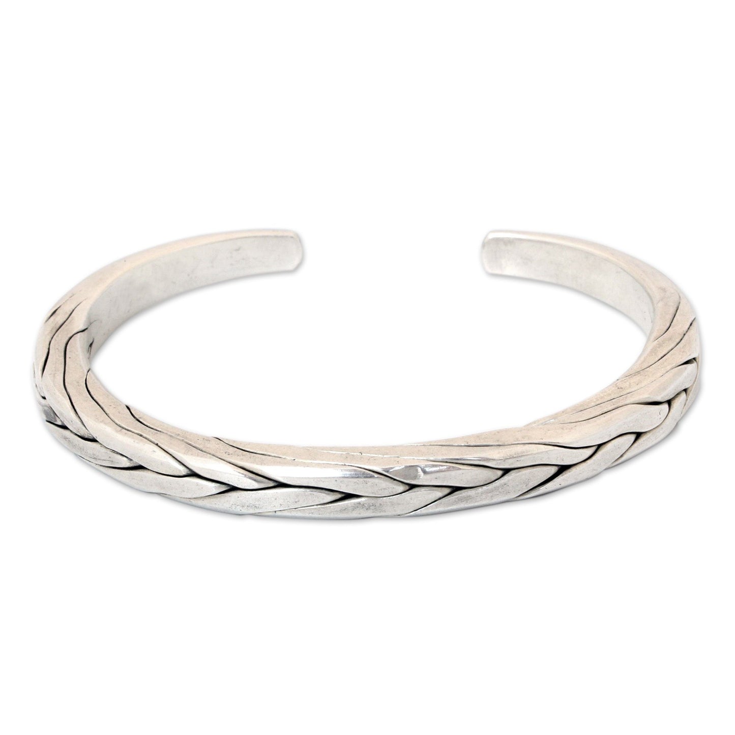 Sterling Silver Men's Braided Cuff Bracelet