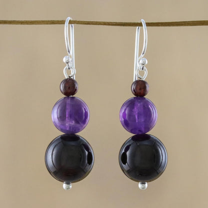 Sweet Love Beaded Garnet Earrings