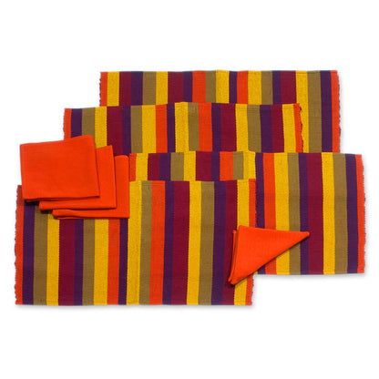 Casaca Fiesta Modern Cotton Placemats and Napkins (Set of 4)