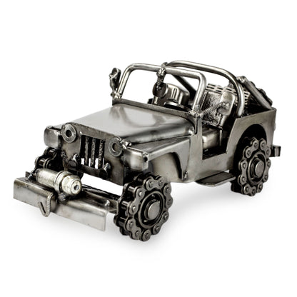 Rustic Off-Road Jeep Metal Sculpture