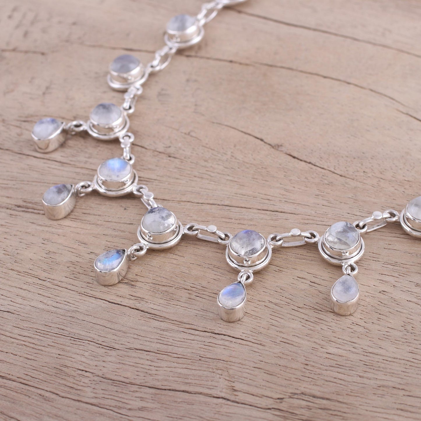 Shimmer Moonstone Waterfall Necklace