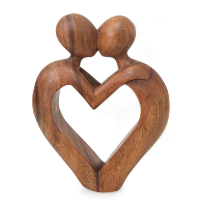 Sweet Love Suar Wood Sculpture