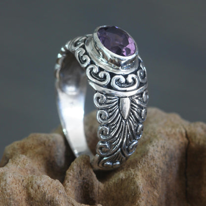 Sumatra Splendor Amethyst solitaire ring