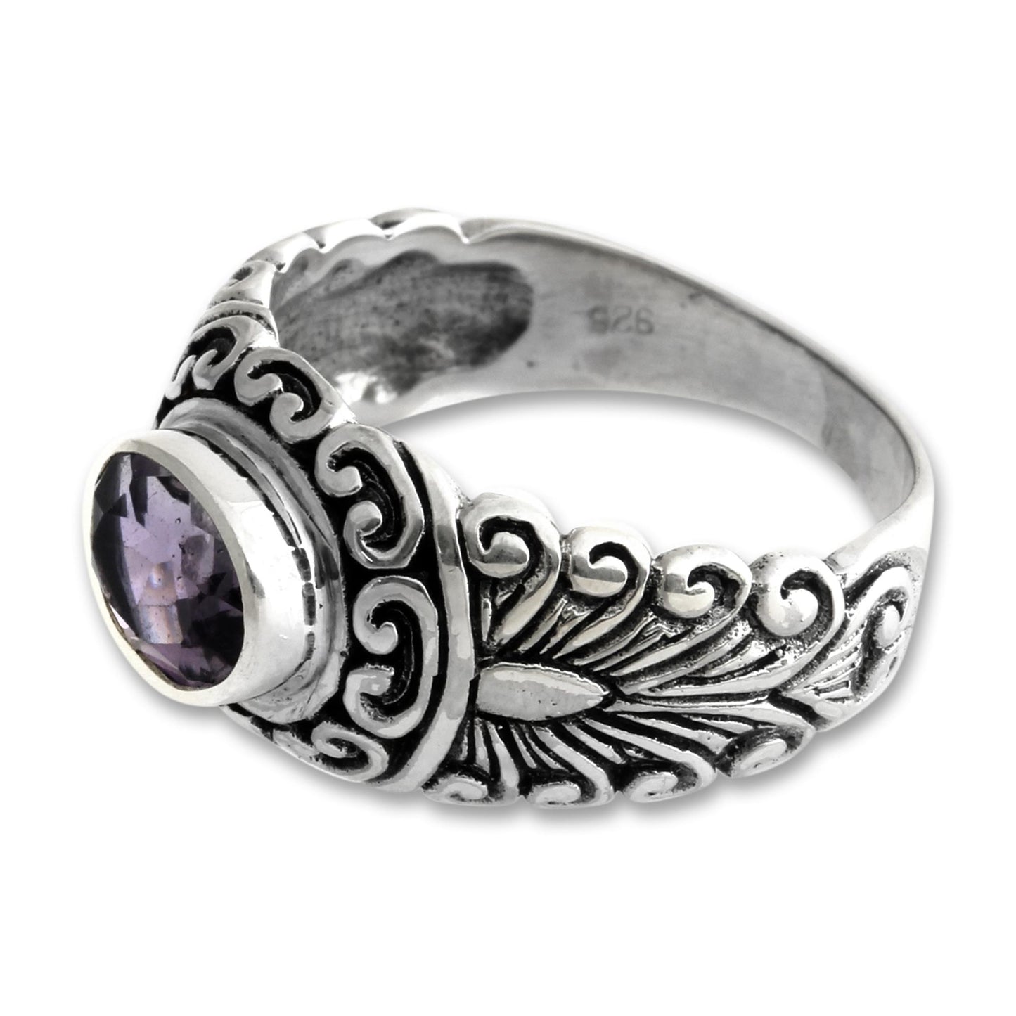 Sumatra Splendor Amethyst solitaire ring