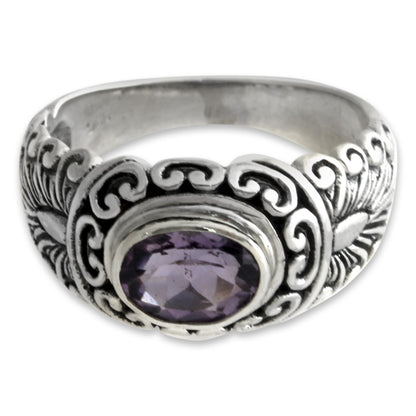 Sumatra Splendor Amethyst solitaire ring