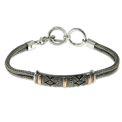 Naga's Mystery Gold & Silver Braided Chain Bracelet