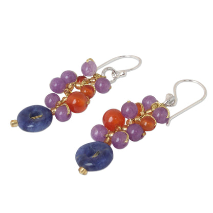 Radiant Color Multi-Gem Dangle Earrings