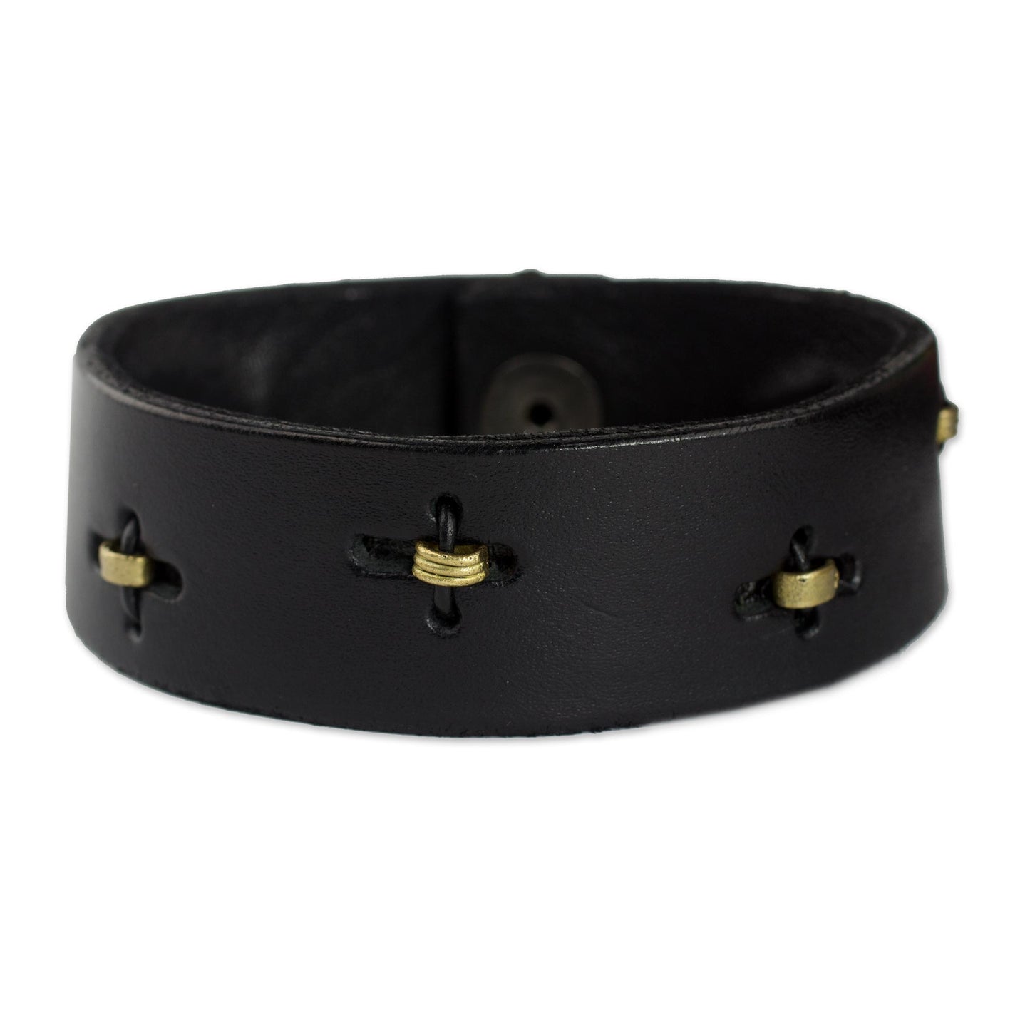 Hide & Seek Men's Black Leather Bracelet