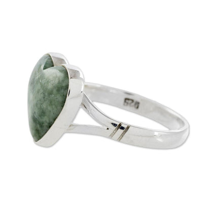 NOVICA - Handcrafted Jade & Sterling Silver Ring