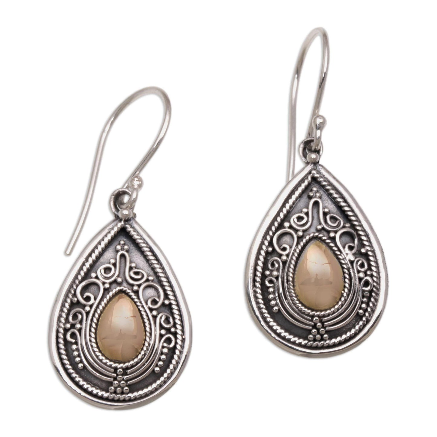 Dewdrop Leaves Sterling Silver Statement Earrings