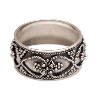 When Hearts Meet Handmade Sterling Silver Band Ring from Indonesia