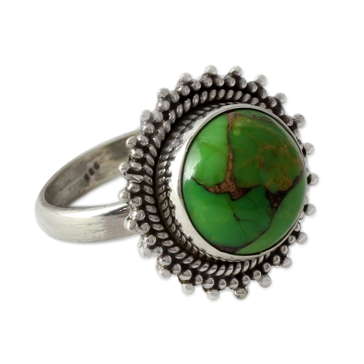 Verdant Promise Sterling Silver and Green Composite Turquoise Cocktail Ring