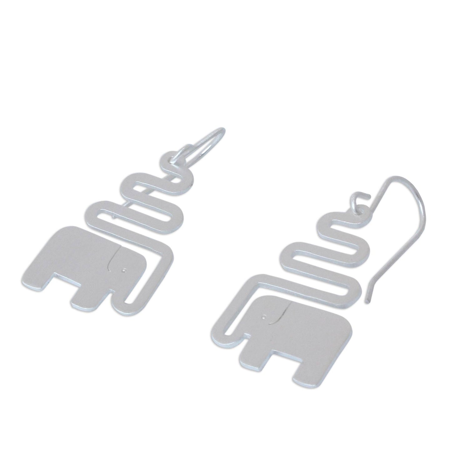 Trumpeting Elephant Women's Sterling Silver Dangle Earrings