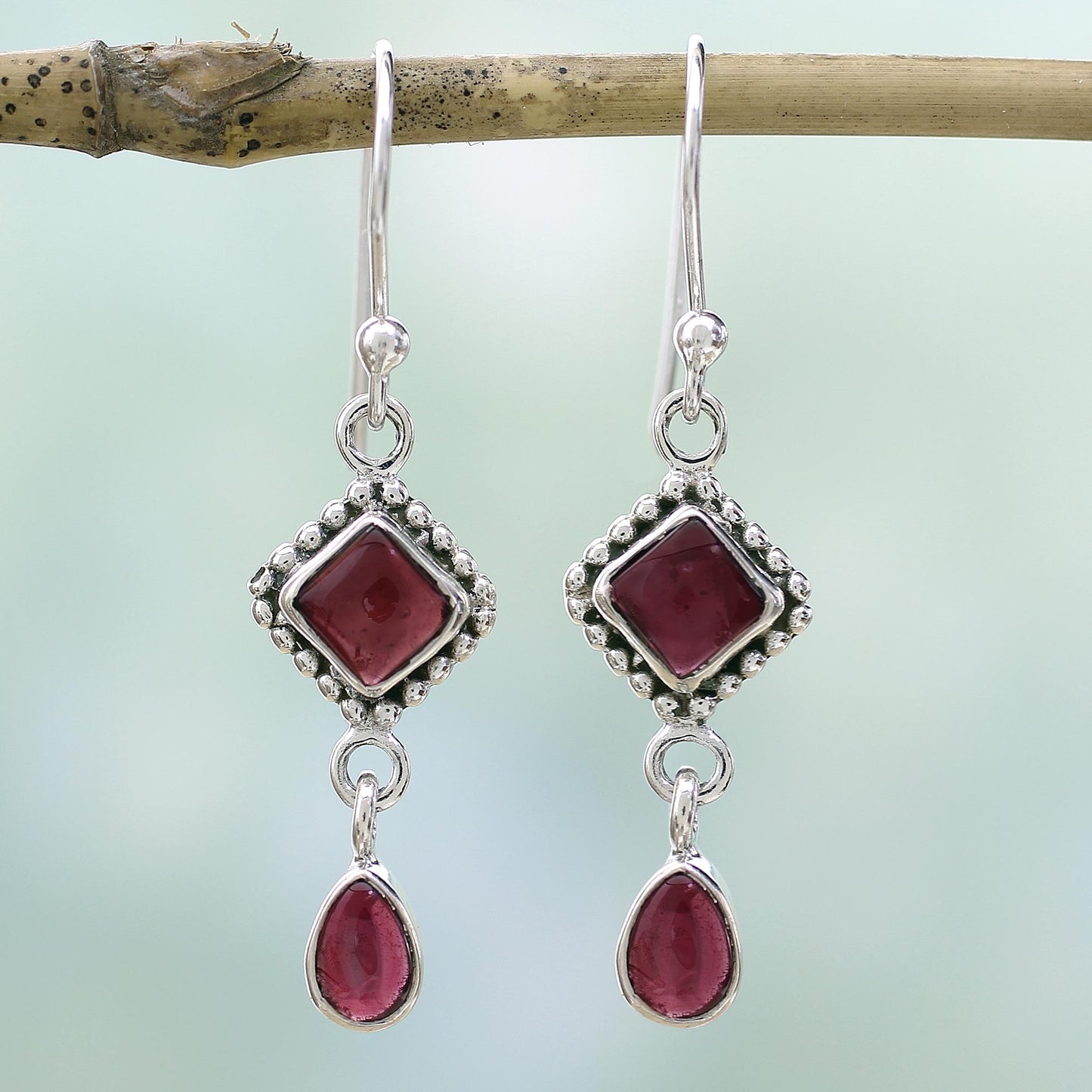 Fire of Love Garnet Earrings