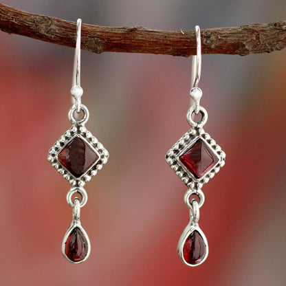 Fire of Love Garnet Earrings