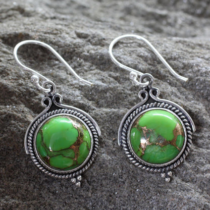 NOVICA - Handcrafted Turquoise & Sterling Silver Dangle Earrings