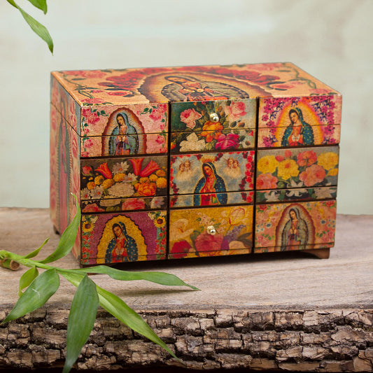 A Bouquet for My Guadalupe Catholic Wood Decorative Box