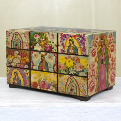 A Bouquet for My Guadalupe Catholic Wood Decorative Box