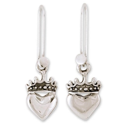 Love Coronation Taxco Sterling Silver Dangle Earrings