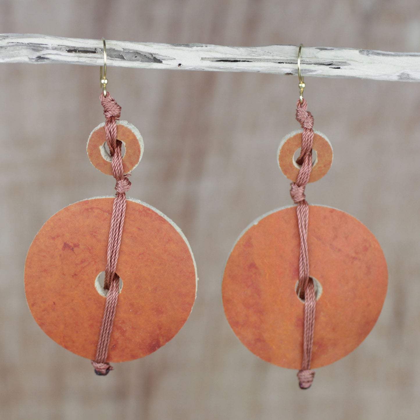 Tropical Fun Dried Calabash Dangle Earrings