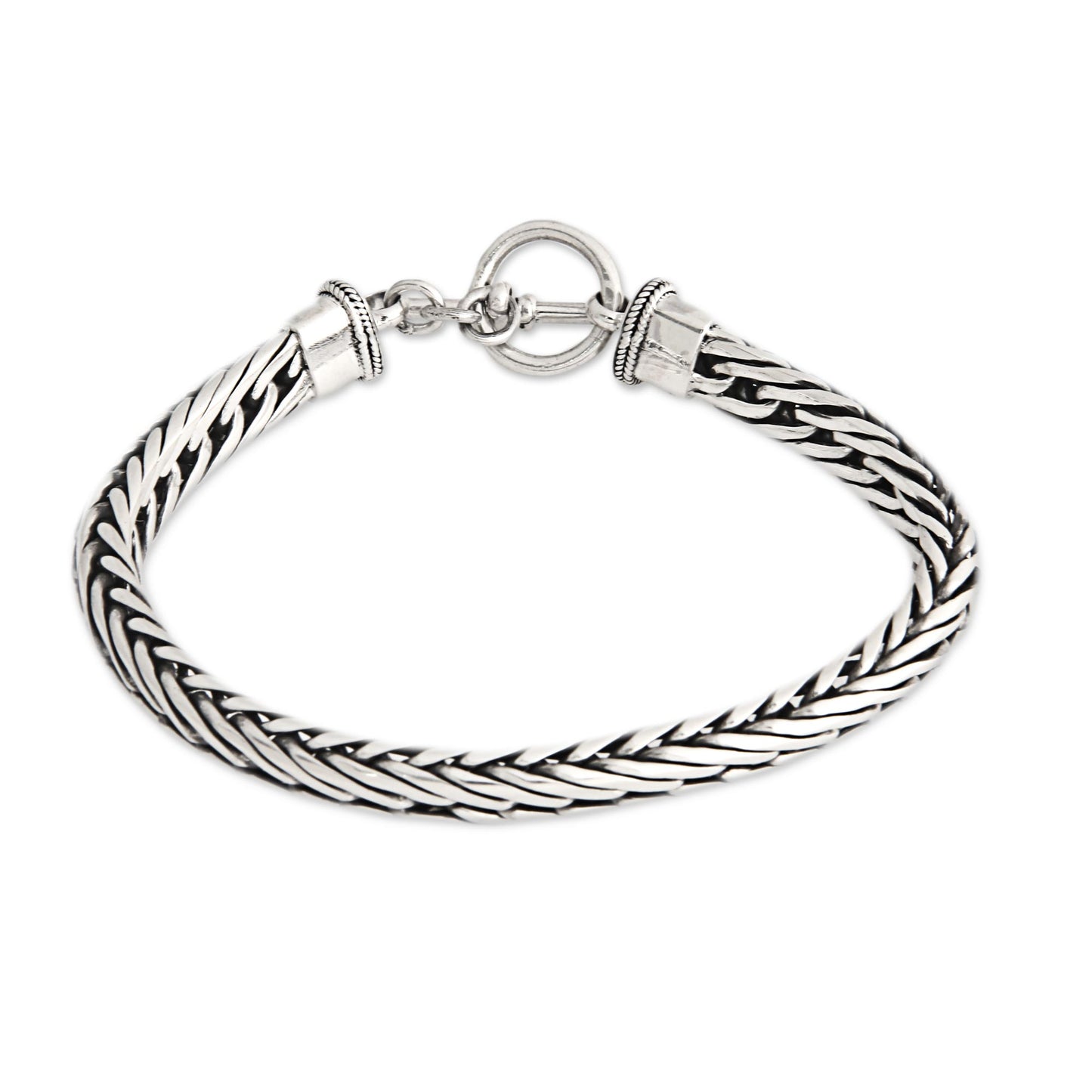 Silver Serpent Sterling Silver Men's Bracelet