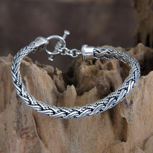 Surf Sterling Silver Men's Bracelet