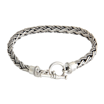 Surf Sterling Silver Men's Bracelet