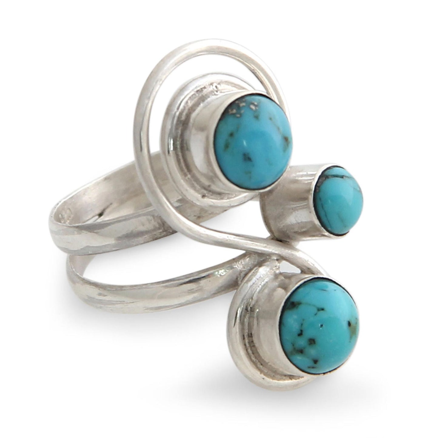 Ocean Melody Silver and Reconstituted Turquoise Ring