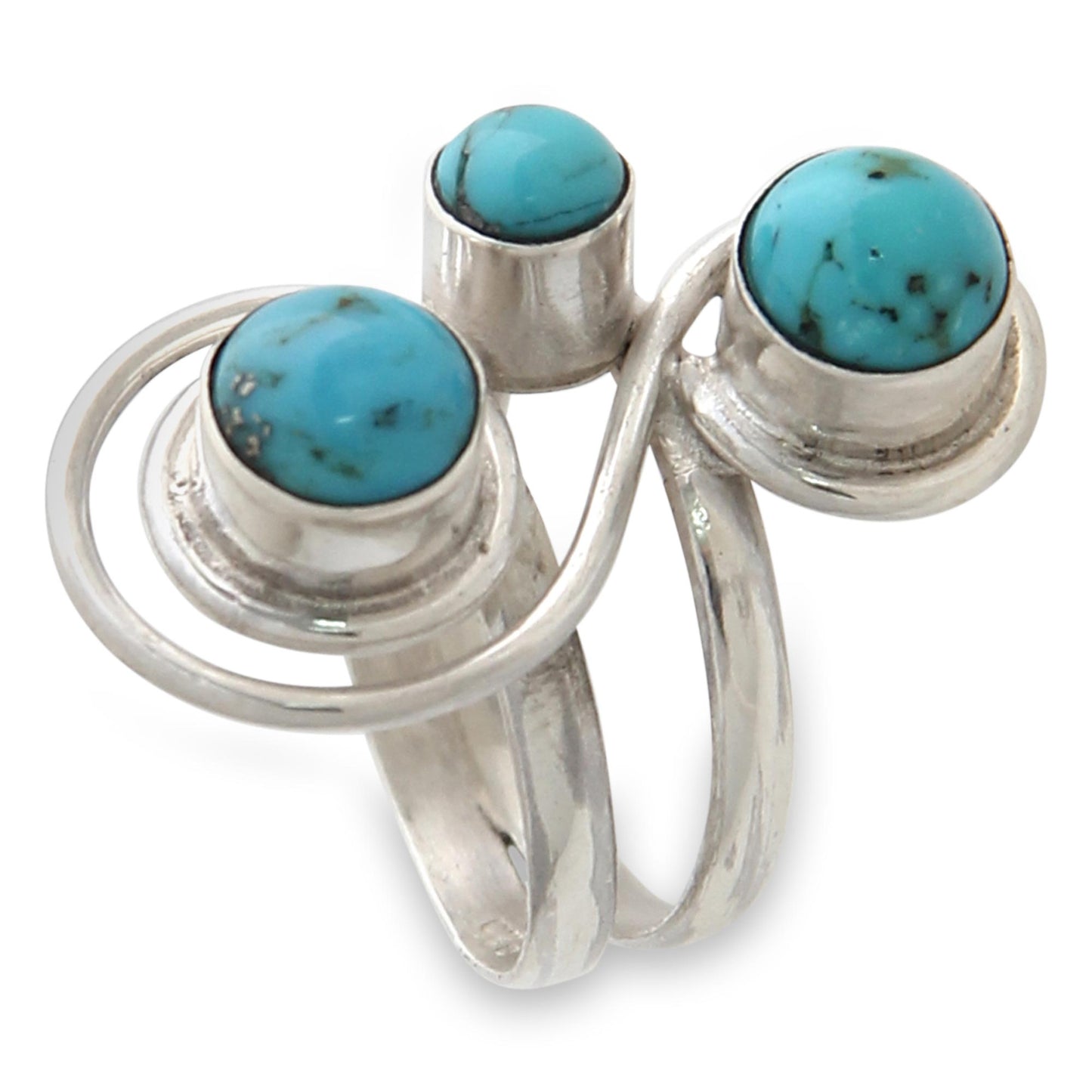 Ocean Melody Silver and Reconstituted Turquoise Ring