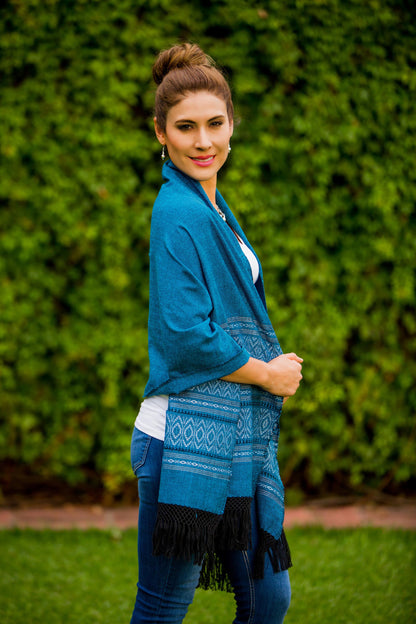 Blue Zapotec Treasures Rebozo Shawl