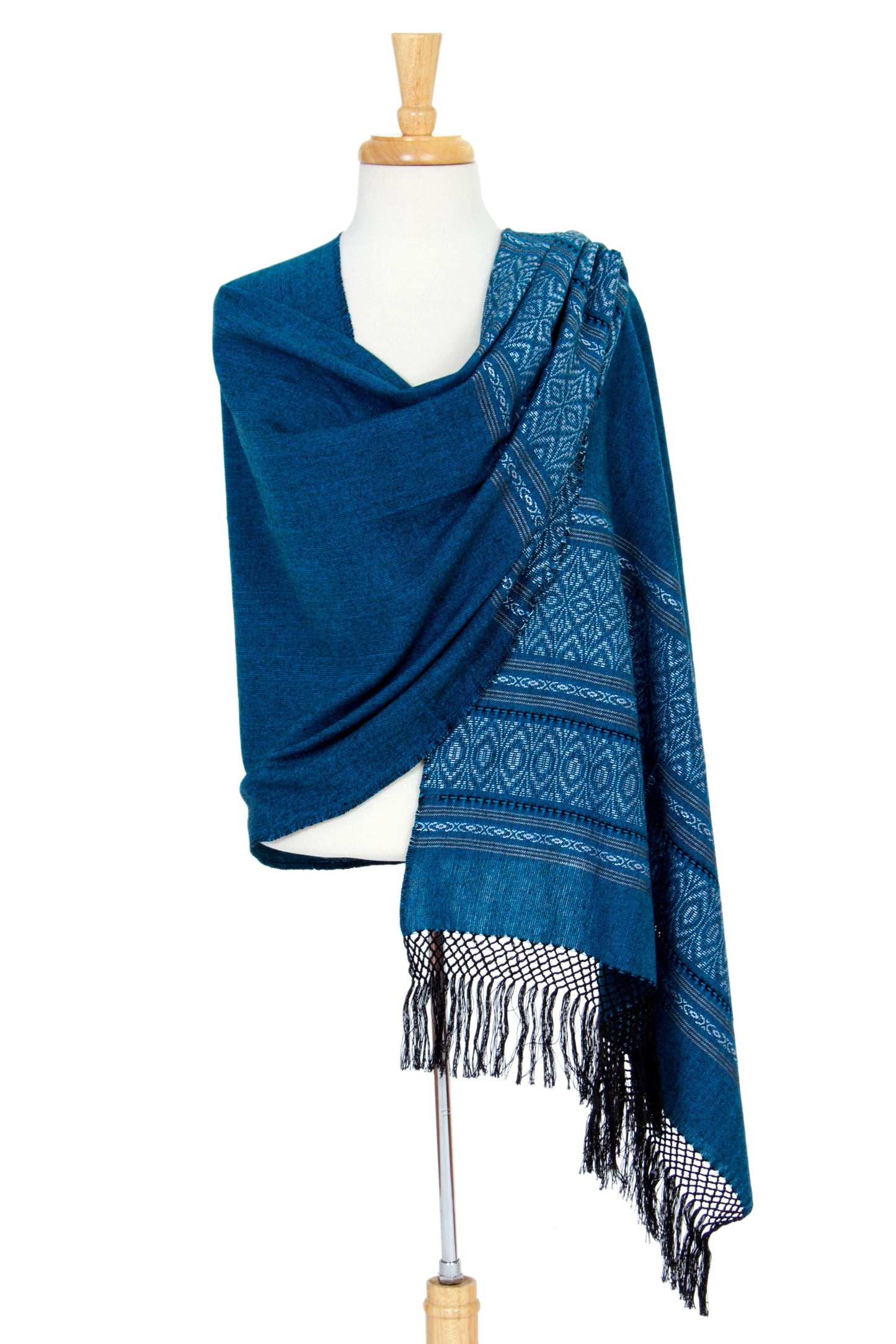 Blue Zapotec Treasures Rebozo Shawl