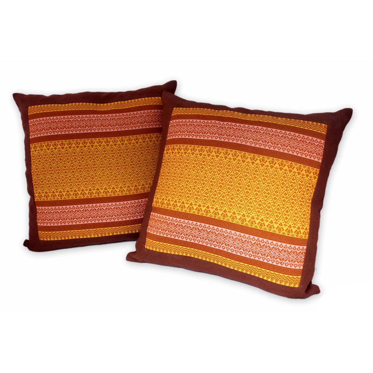 Thai Sunshine Cotton Cushion Covers (Pair)